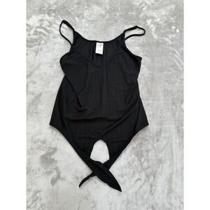 Secret Treasures Top Cami Women's Size XS Black Tie Off Sleeveless Lingerie EUC